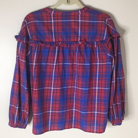Madewell plaid ruffled top - Picture 5 of 7
